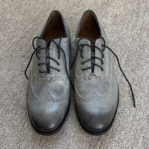 John Varvatos Textured Gray Oxfords